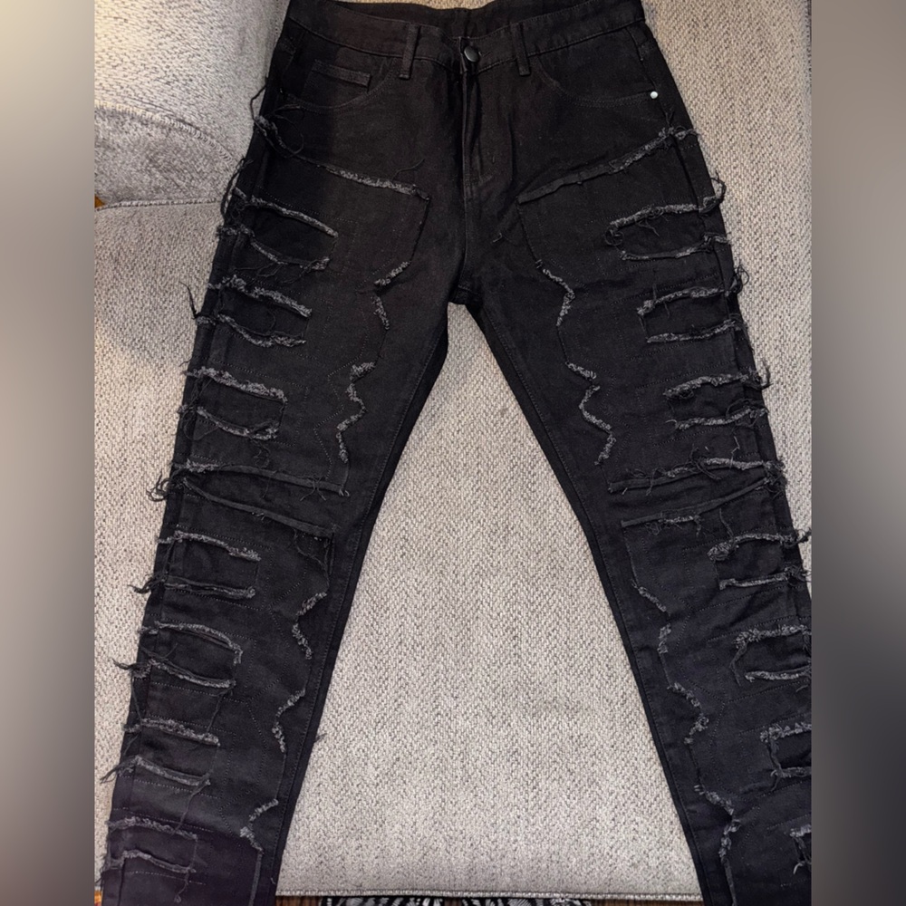 Distressed Black Jeans
